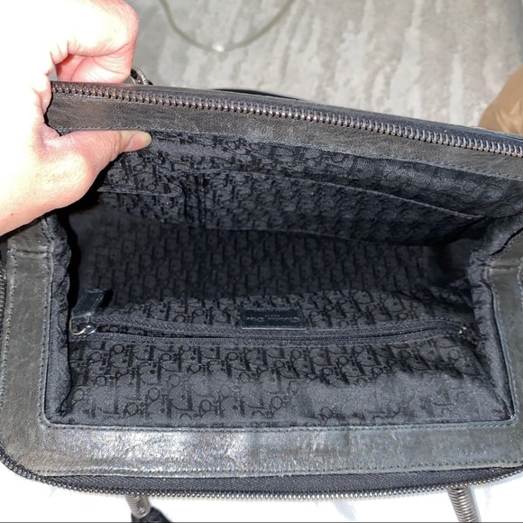 Christian Dior Large Black Pleated Leather Bag - Picture 7 of 9